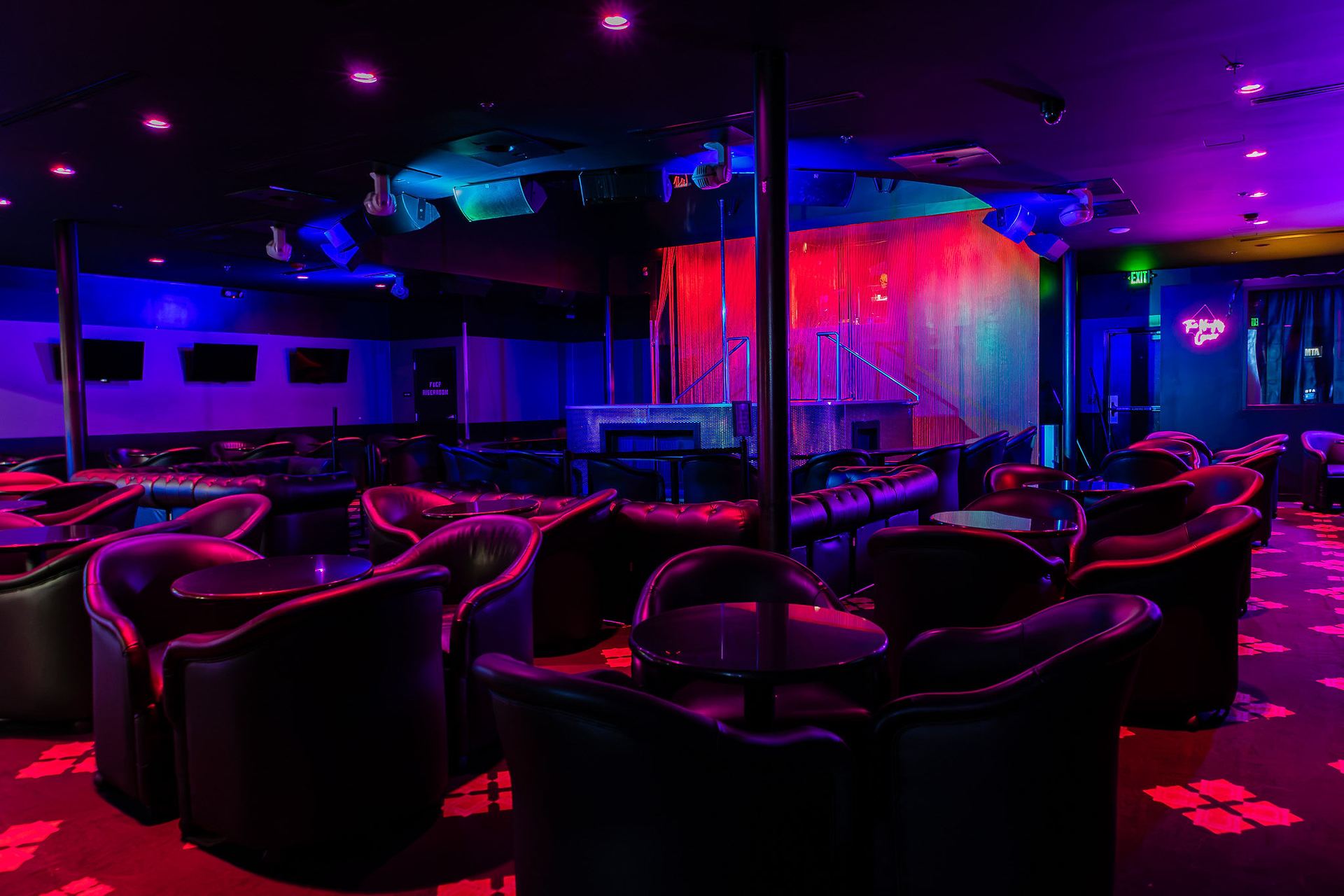 Leather lounge seating at Capital Cabaret