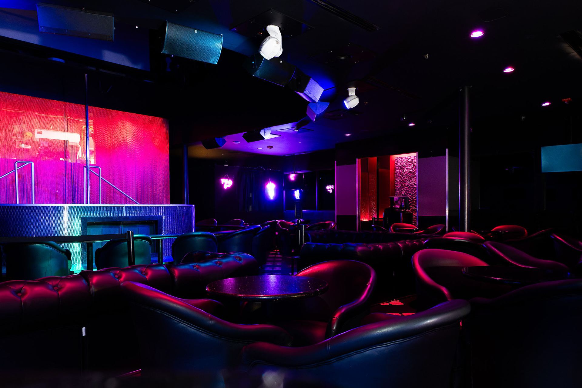 Bachelor party seating in front of the main stage at Capital Cabaret